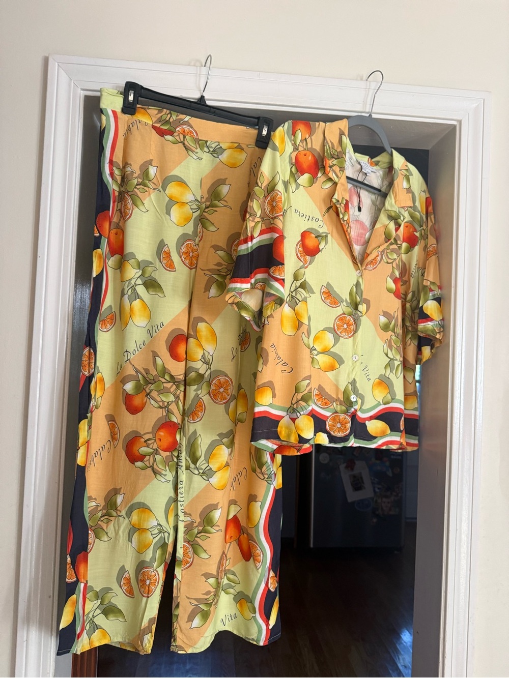 Never Fully Dressed La Dolce Vita Citrus Print Matching Set Size 10